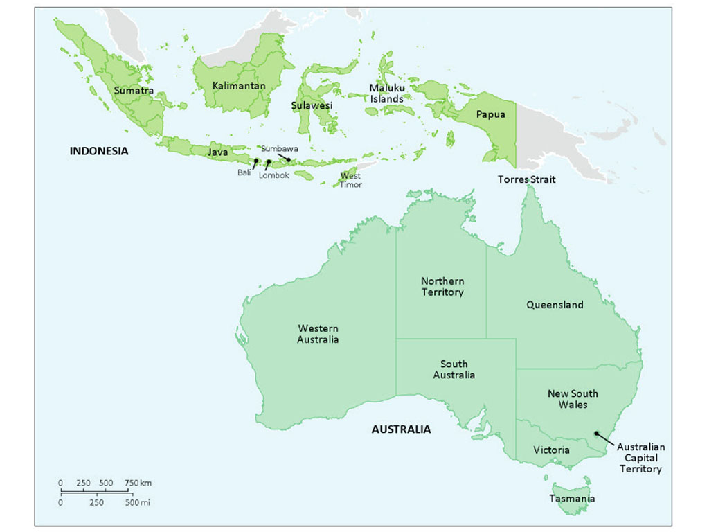 letak australia dan indonesia