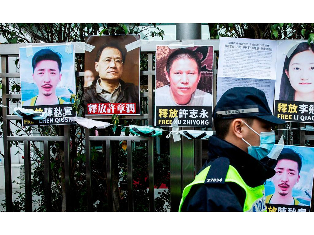 protes pembebasan aktivis china