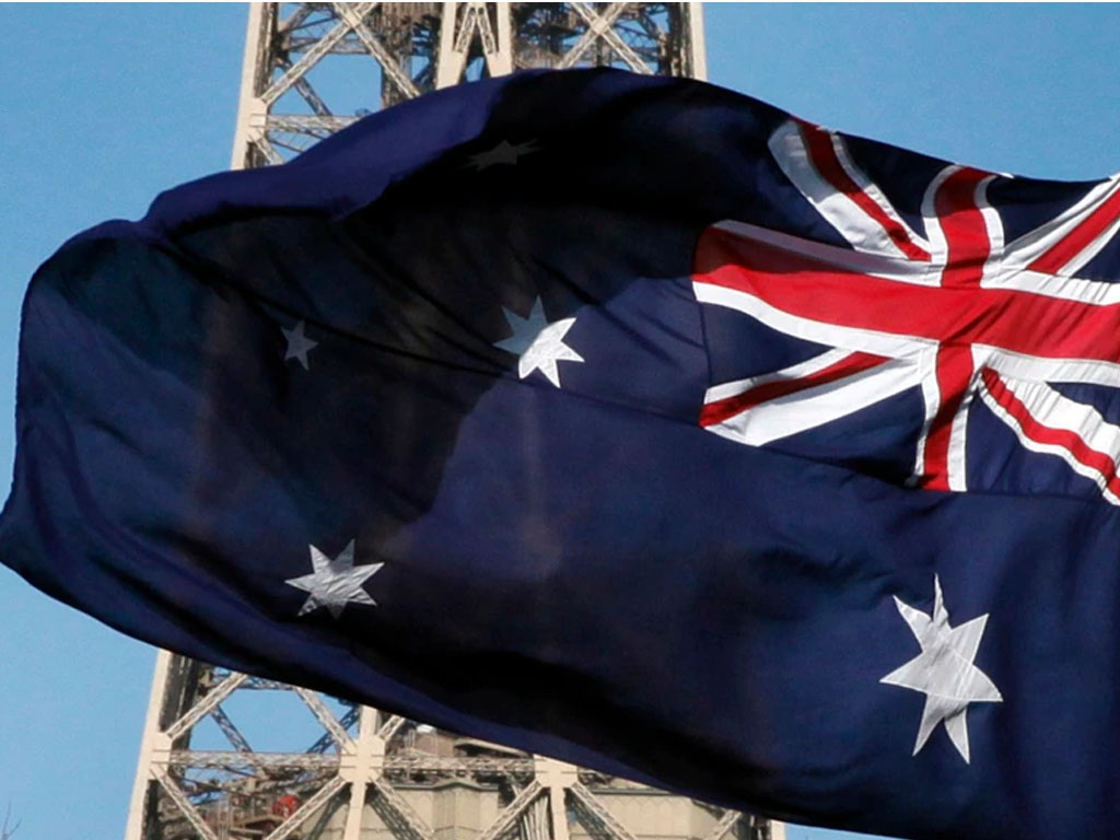 bendera austraia dekat eifel