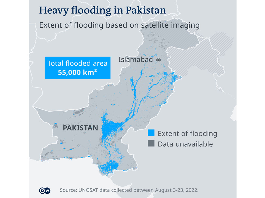 Wilayah yang dilanda banjir di Pakistan