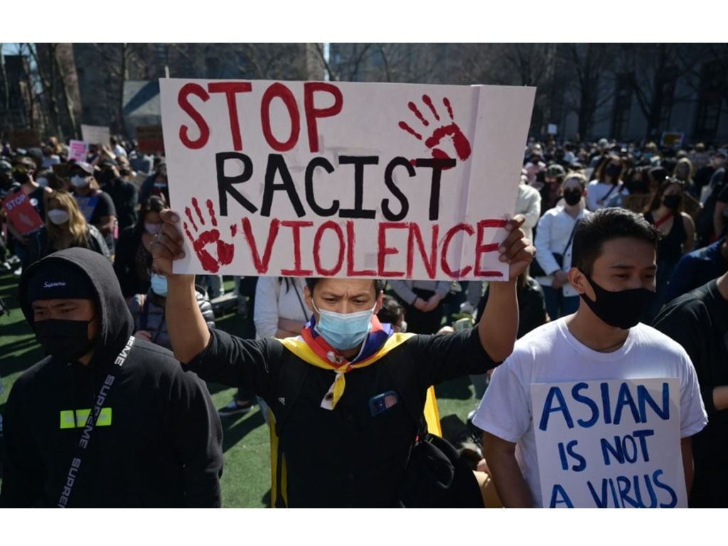 unjuk rasa komunitas asia di NY