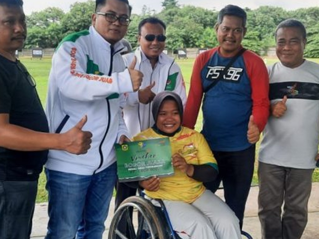 Cabang olahraga panahan NPCI Kabupaten Bogor, berhasil menutup pertandingan Pekan Paralimpik Daerah (Peparda)