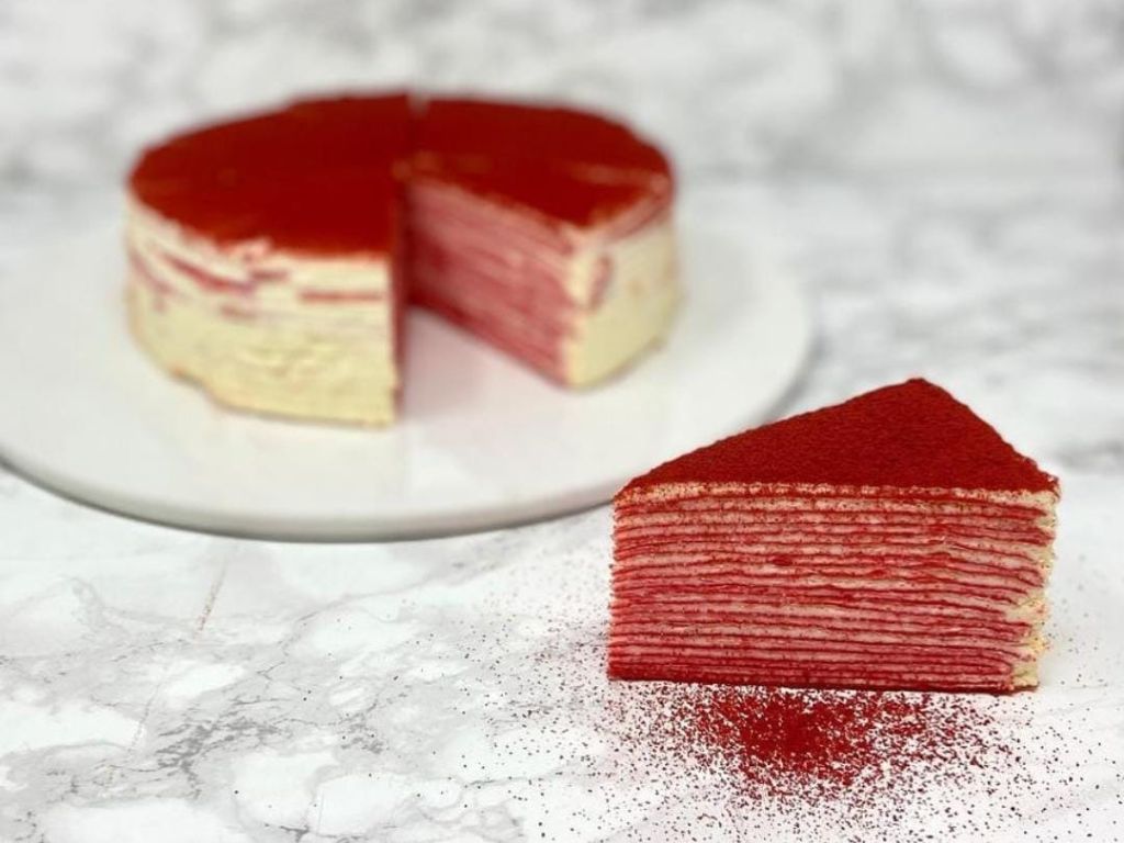 Red Velvet Mille Crepes Cake