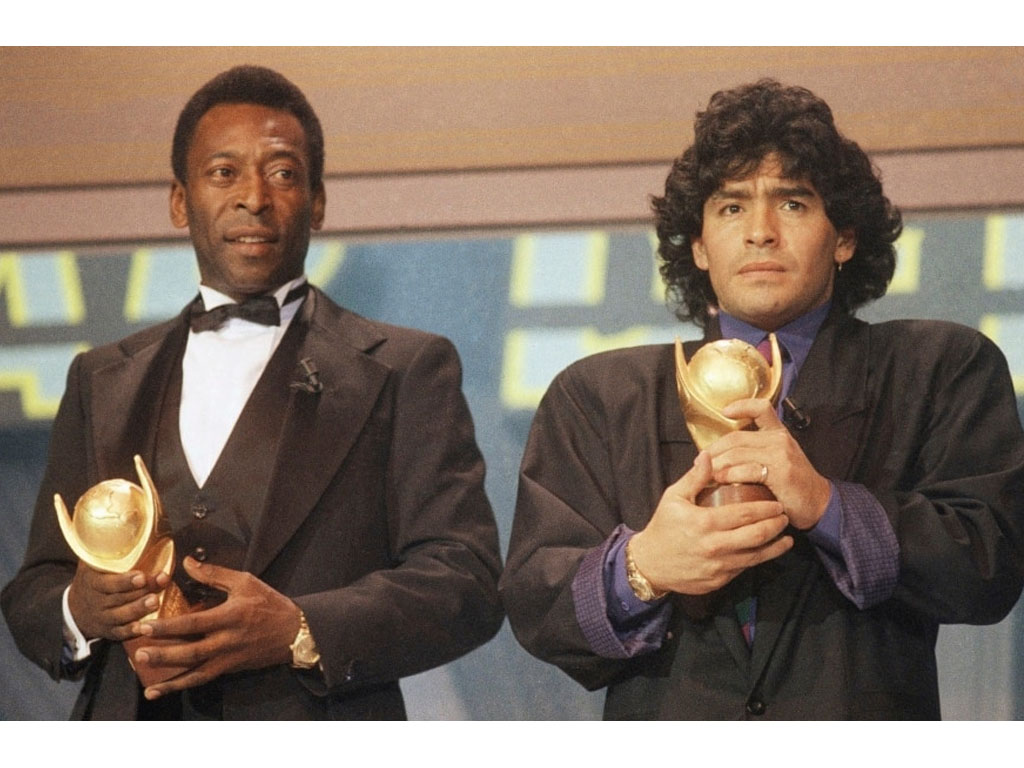pele dan maradona di italia 1987