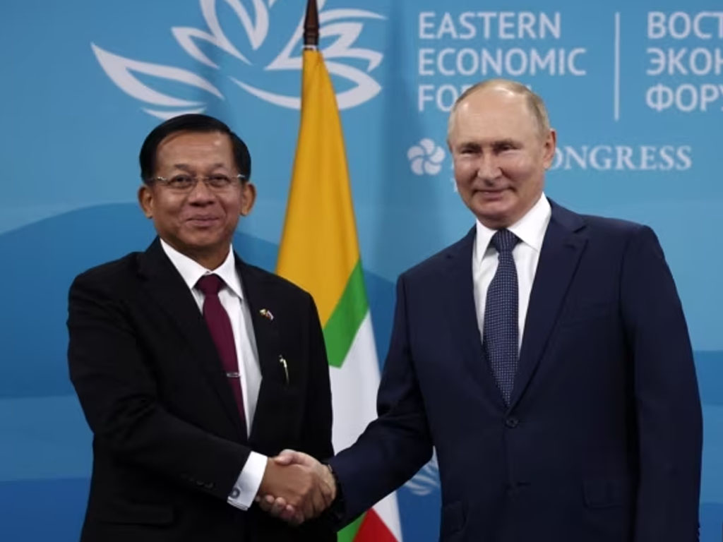 putin dan pemimpin junta militer myanmar