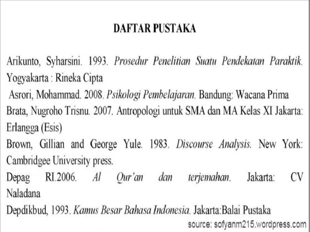 Contoh Penulisan Daftar pustaka Dari Jurnal