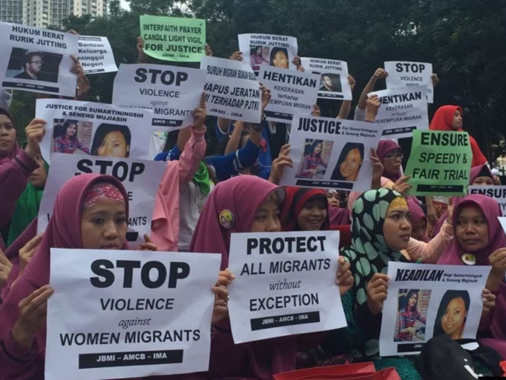 Aksi solidaritas bagi buruh migran di hong kong