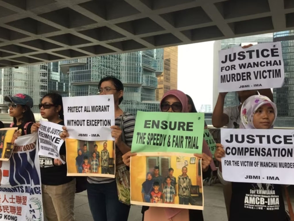 buruh migran indonesia demo di hong kong