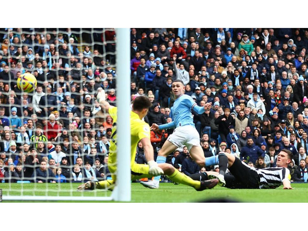 gol foden ke gawang newcastle