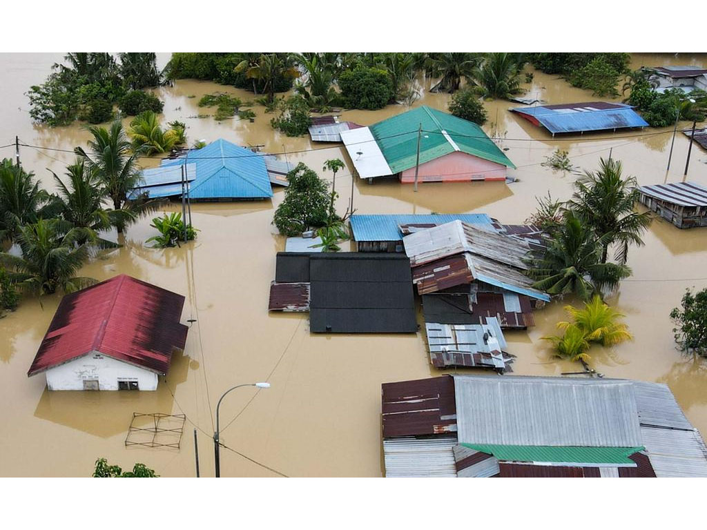 rumah warga terendam di Johor