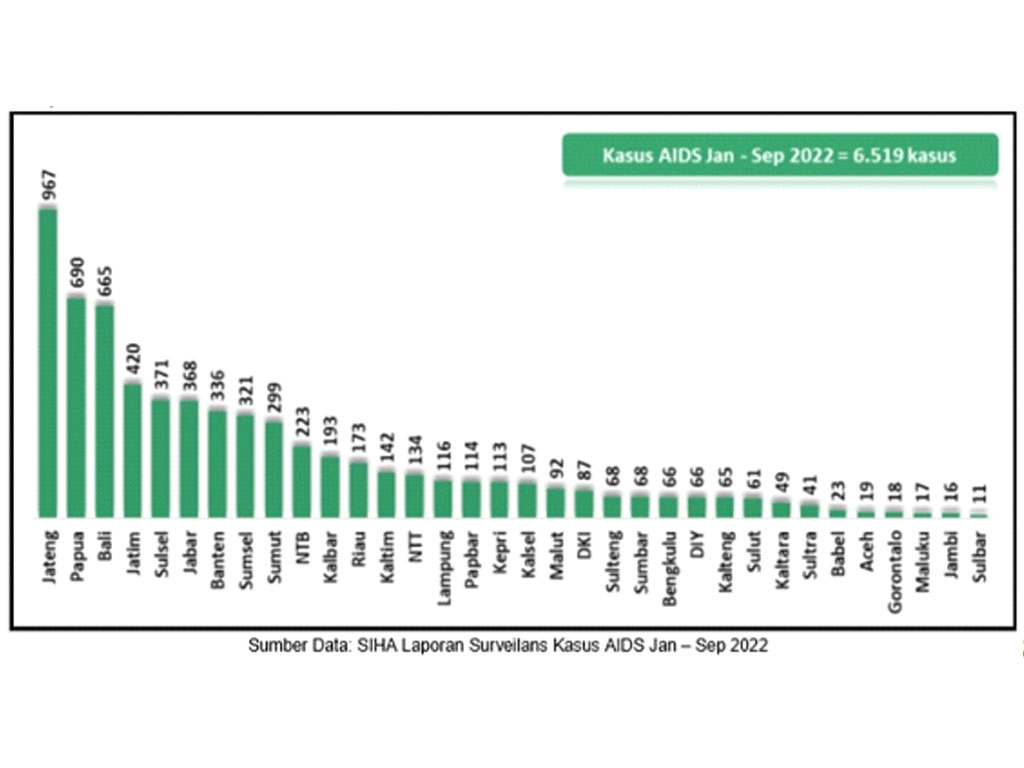 kasus aids per provinsi jan sep 22