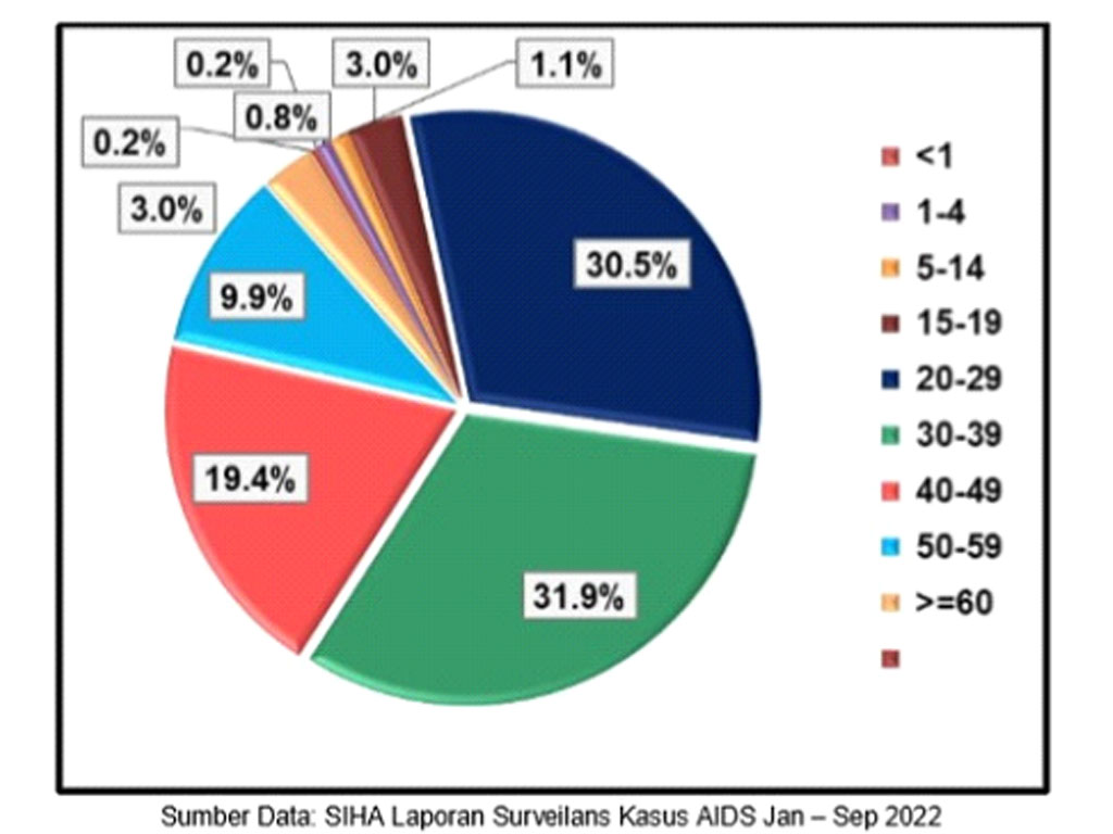 kasus aids per provinsi berdasarkan kelompok umur jan sep 22