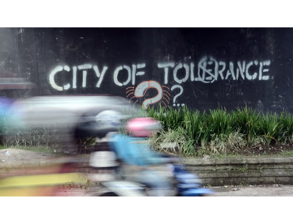 grafiti yang menyerukan toleransi di Yogyakarta