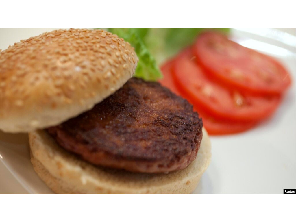 Daging burger lab seelah dimasak