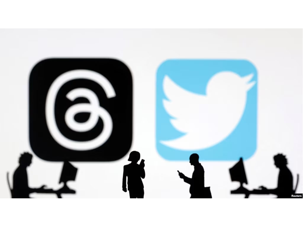 logo platform Threads dan Twitter