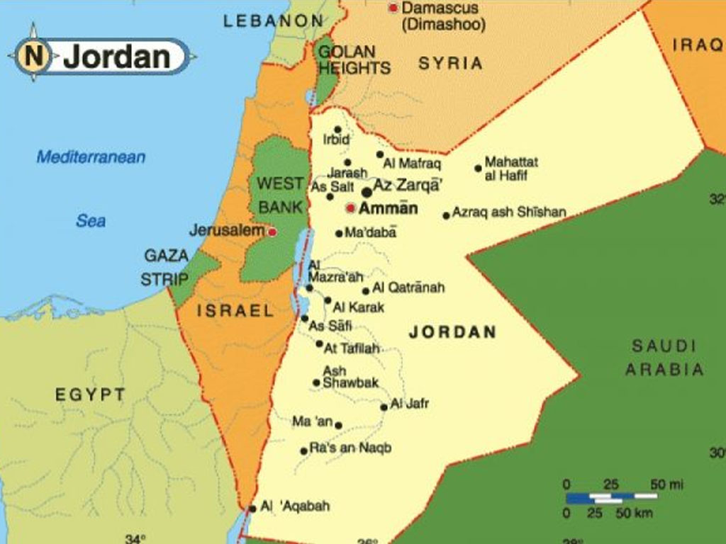 letak yordania