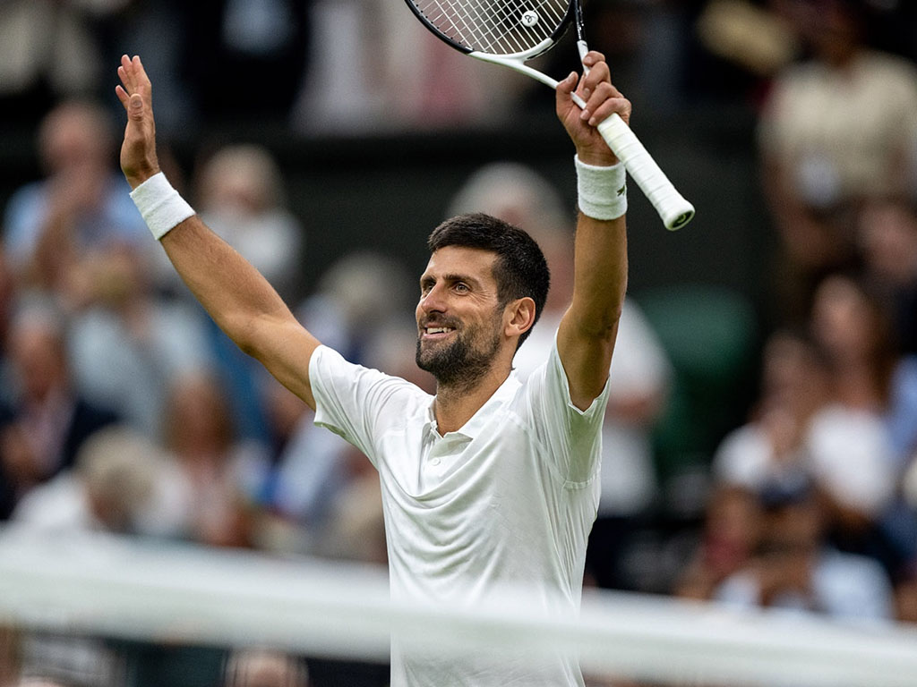 djokovic rayakan kemenangan semifinal