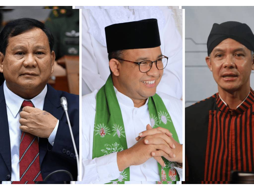 Prabowo, Ganjar, dan Anies