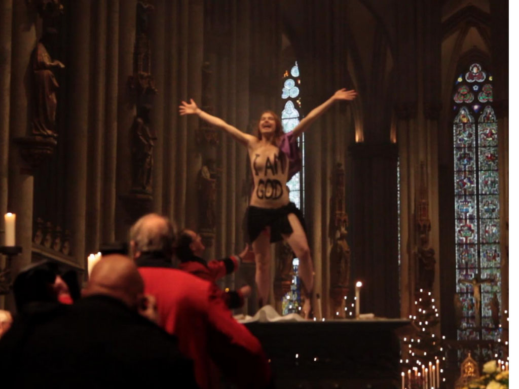 unjuk rasa di Katedral Köln Jerman