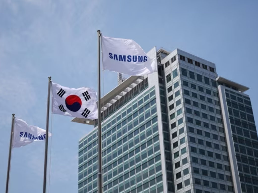 bendera korsel dan logo samsung