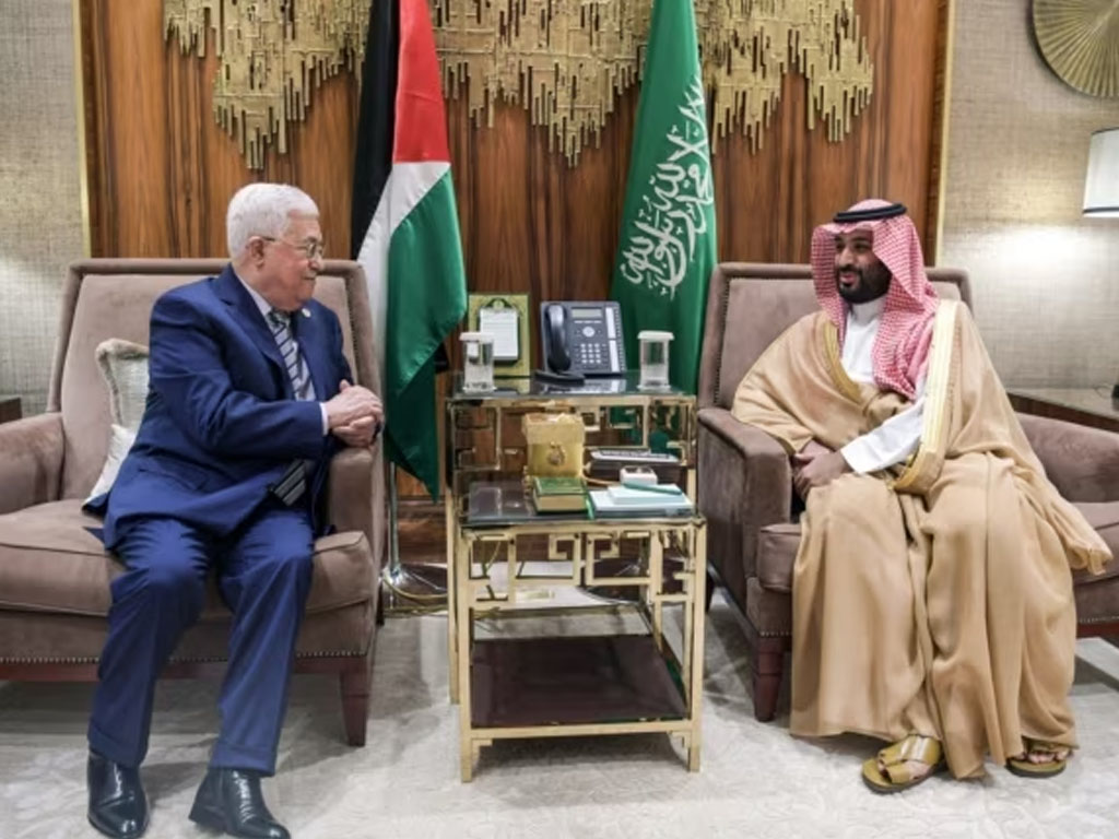 putra mahkota saudi dan presiden palestina