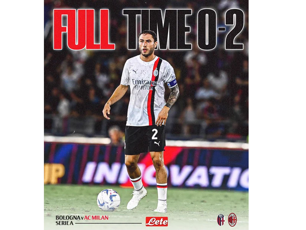 skor akhir bologna vs milan