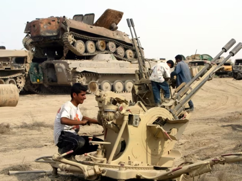Tank yang rusak di Irak