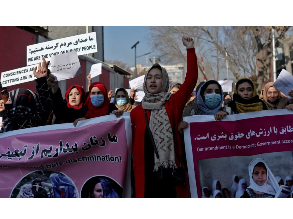 unjuk rasa aktivis perempuan Afghanistan