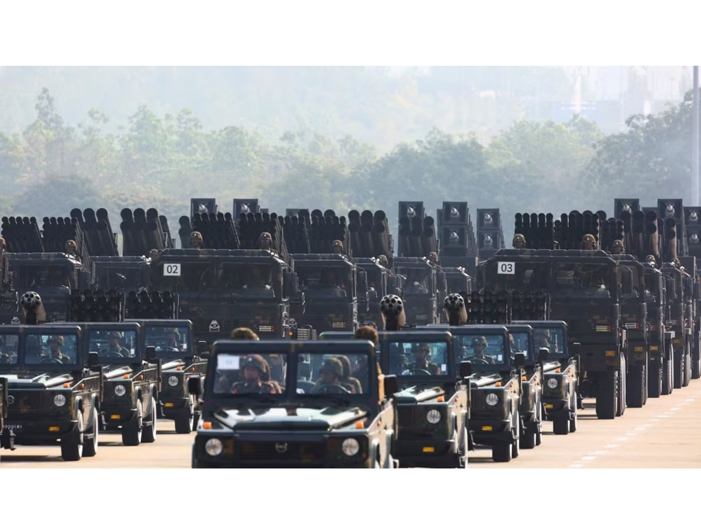 parade militer di myanmar