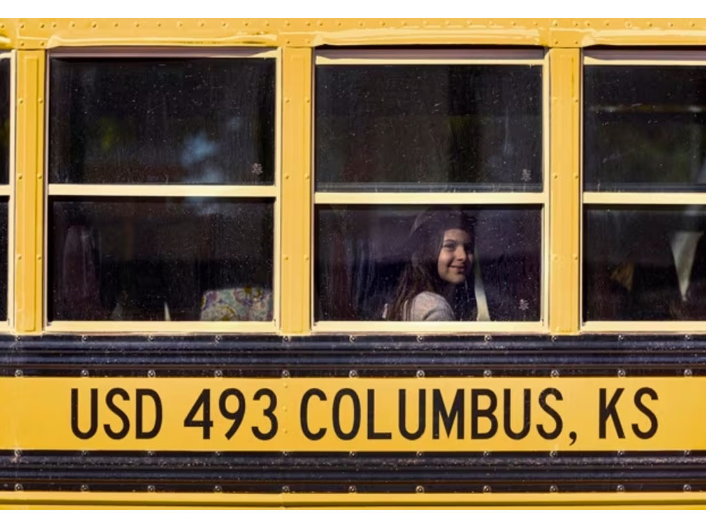 Seorang siswa Sekolah Dasar Highland,Columbus