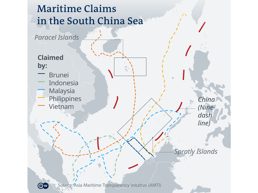 Peta konflik teritorial di Laut China Selatan