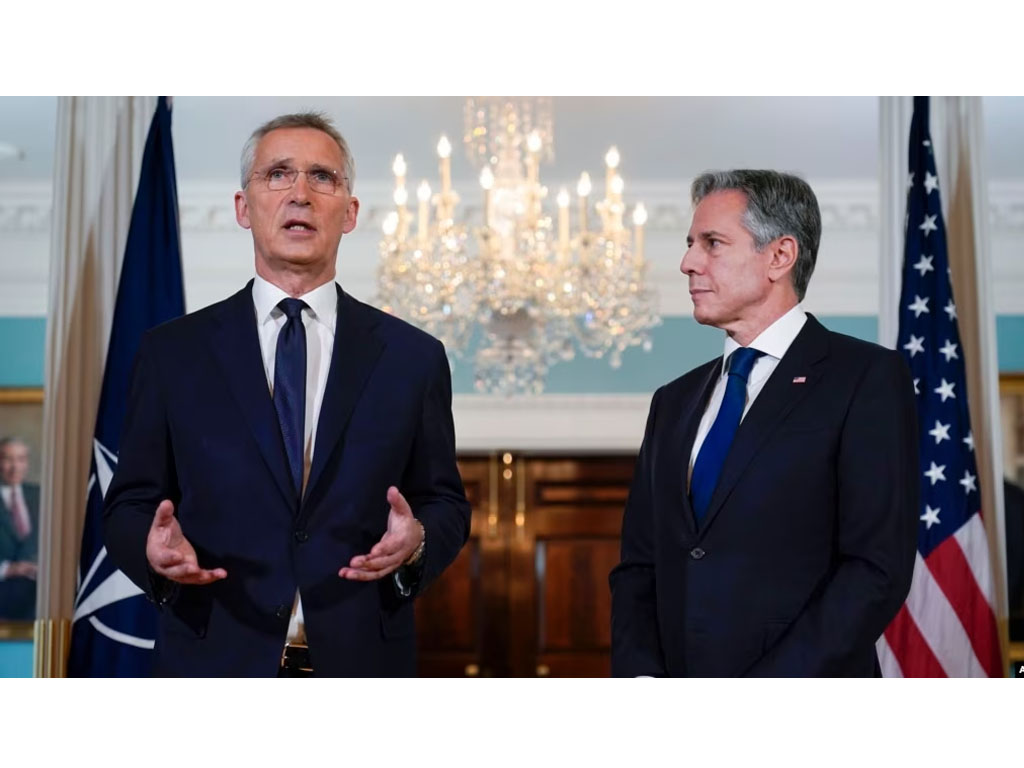 sekjen nato dan blinken di washington