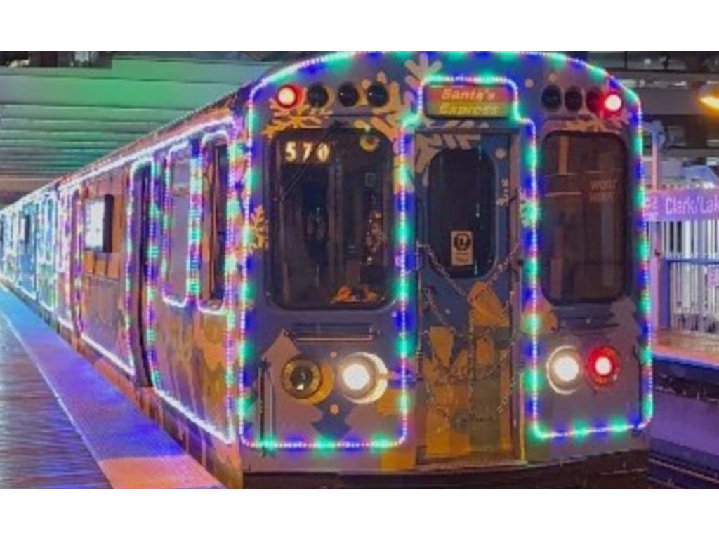 Kereta luncur Sinterklas di Kota Chicago