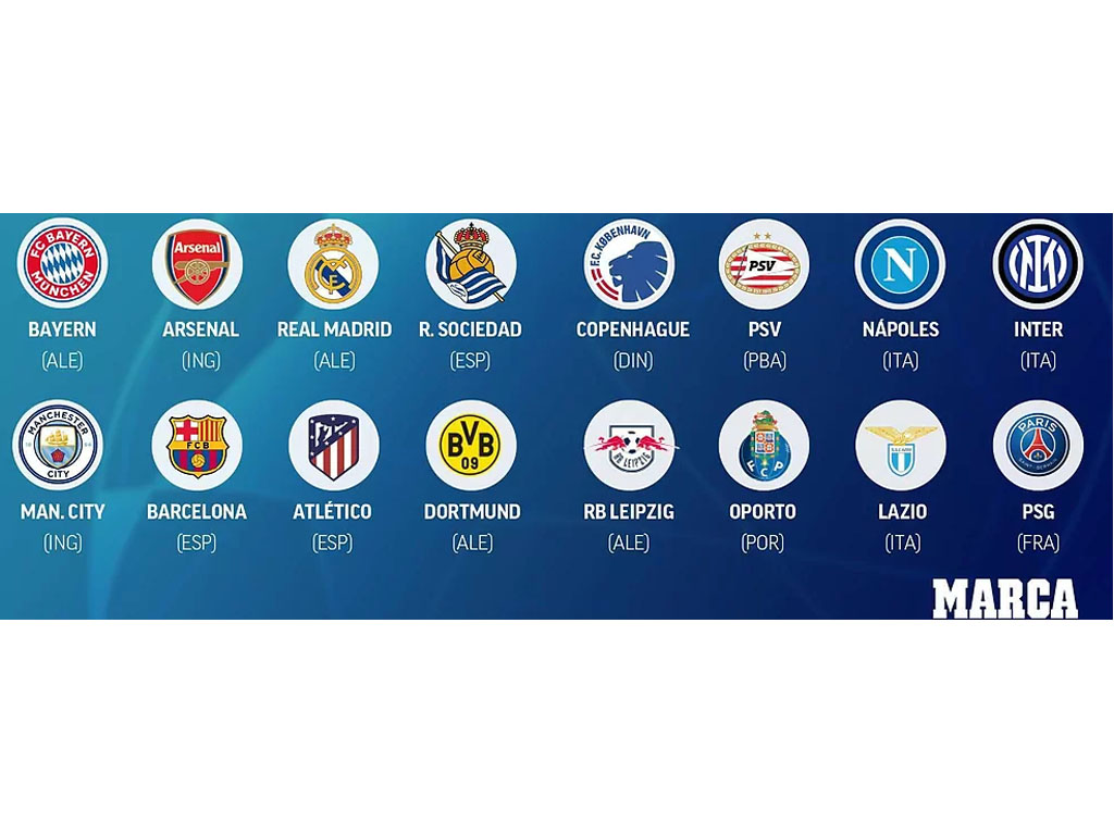 tim yg masuk 16 besar liga champions