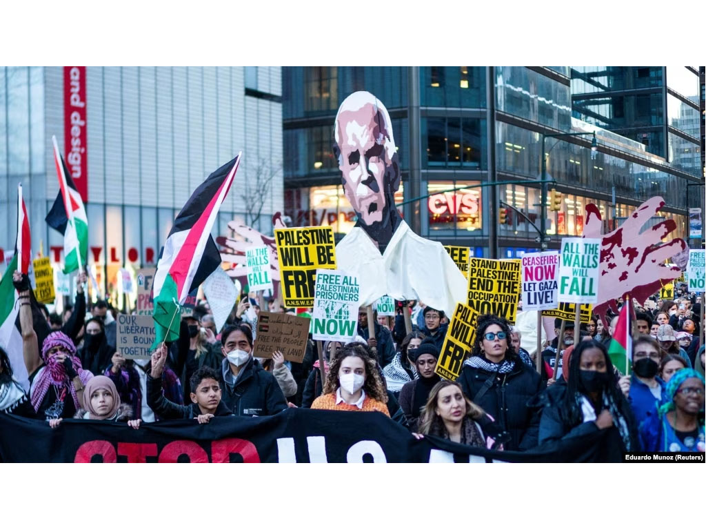 demonstran pro palestina di NY