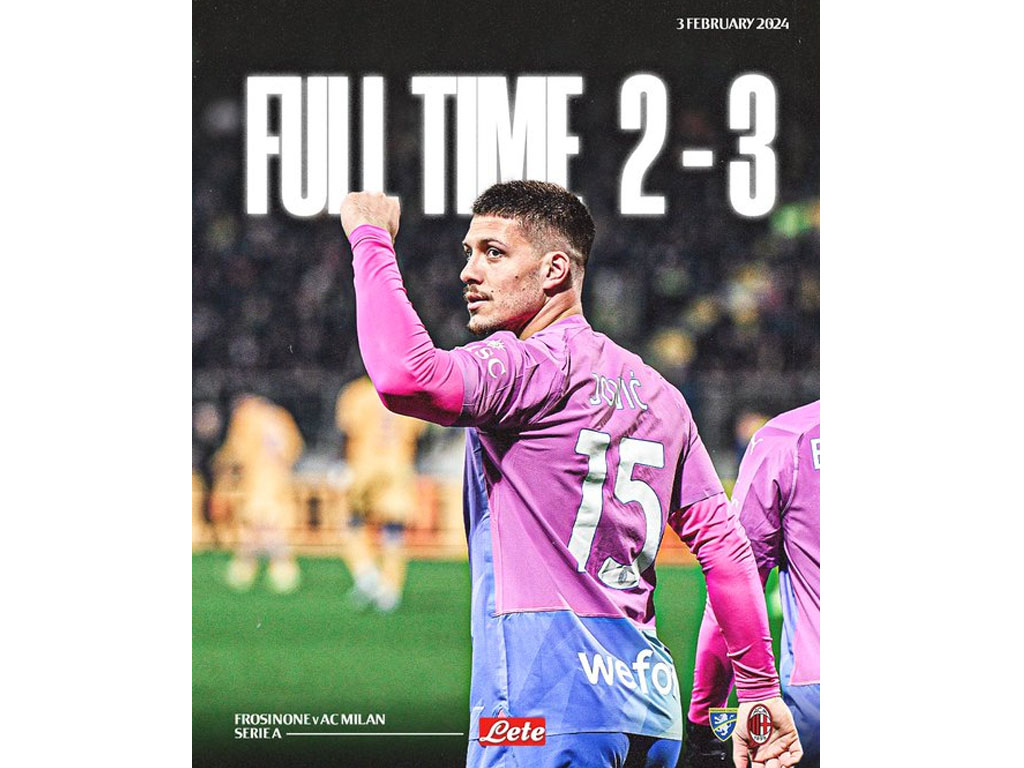 skor akhir frosinone vs milan