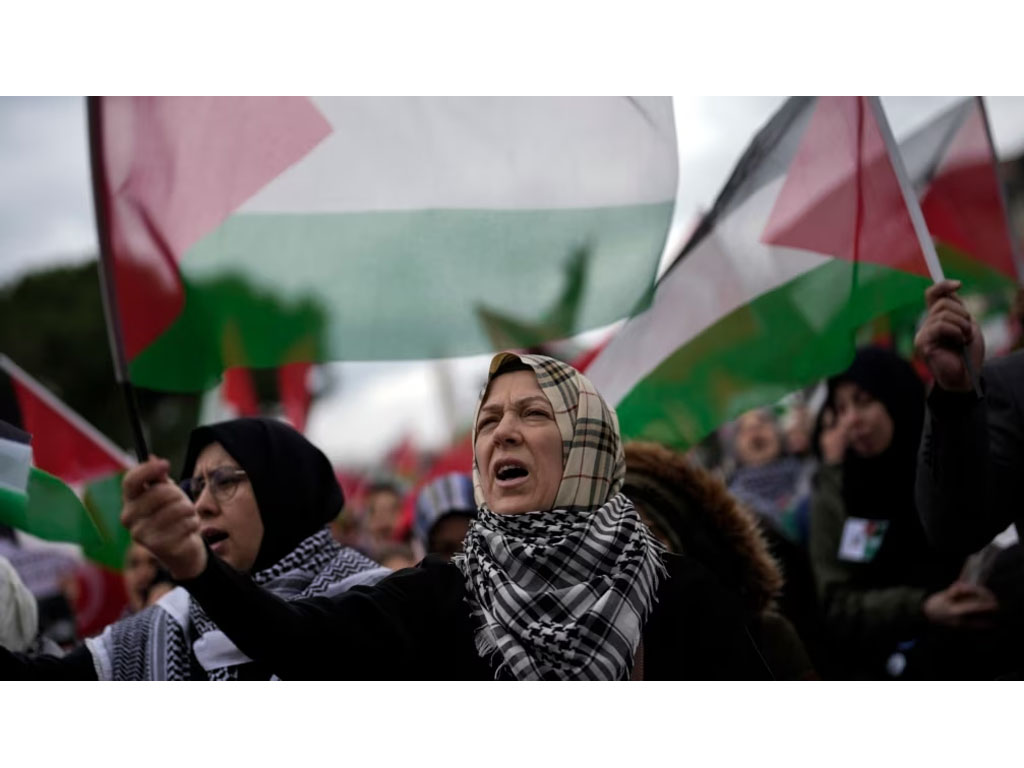 demo dukung gaza di istanbul