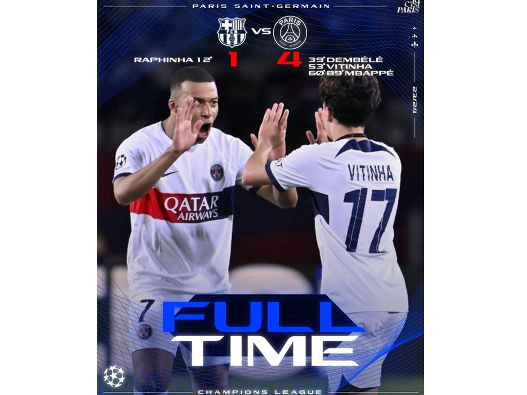 skor akhir barcelona vs PSG