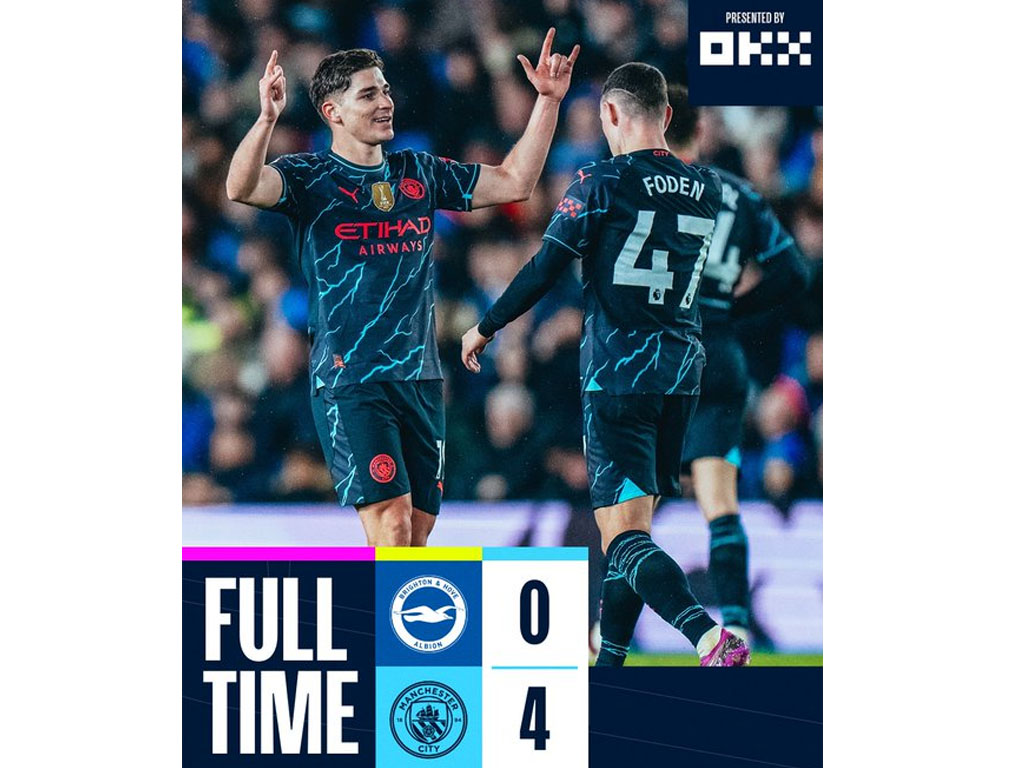 skor akhir Brighton vs City