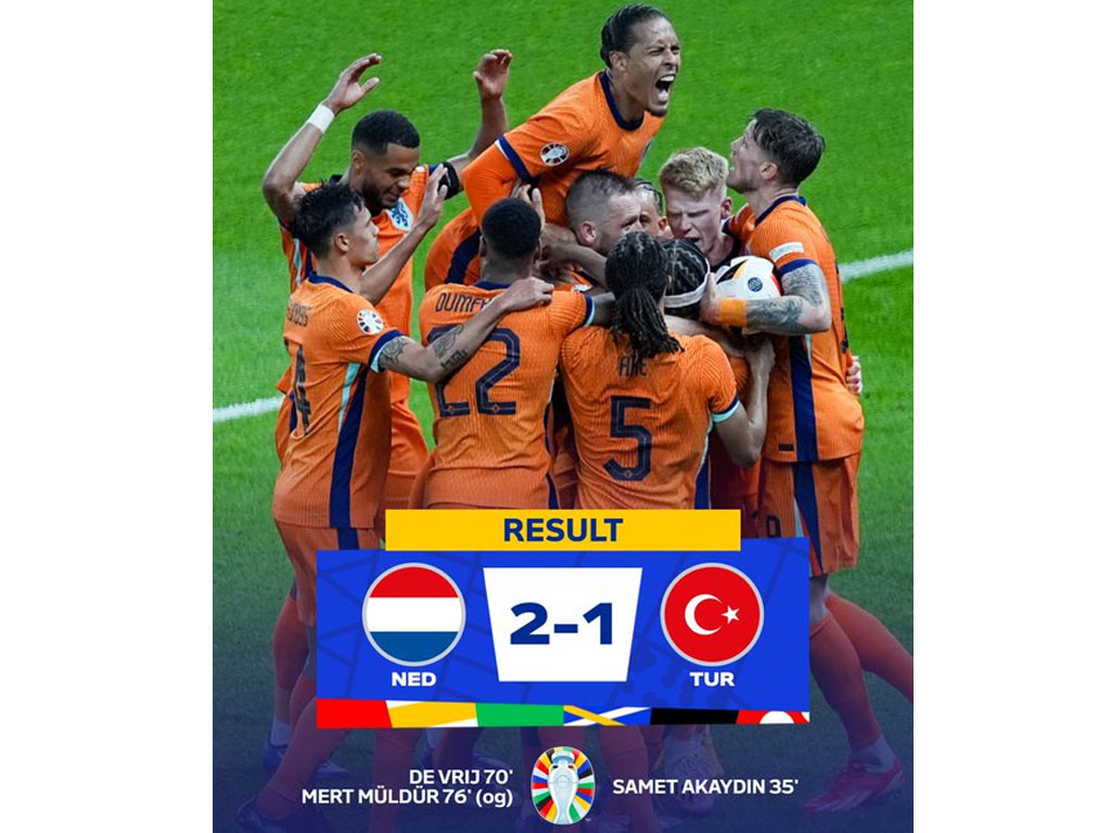 skor akhir Belanda vs Turki