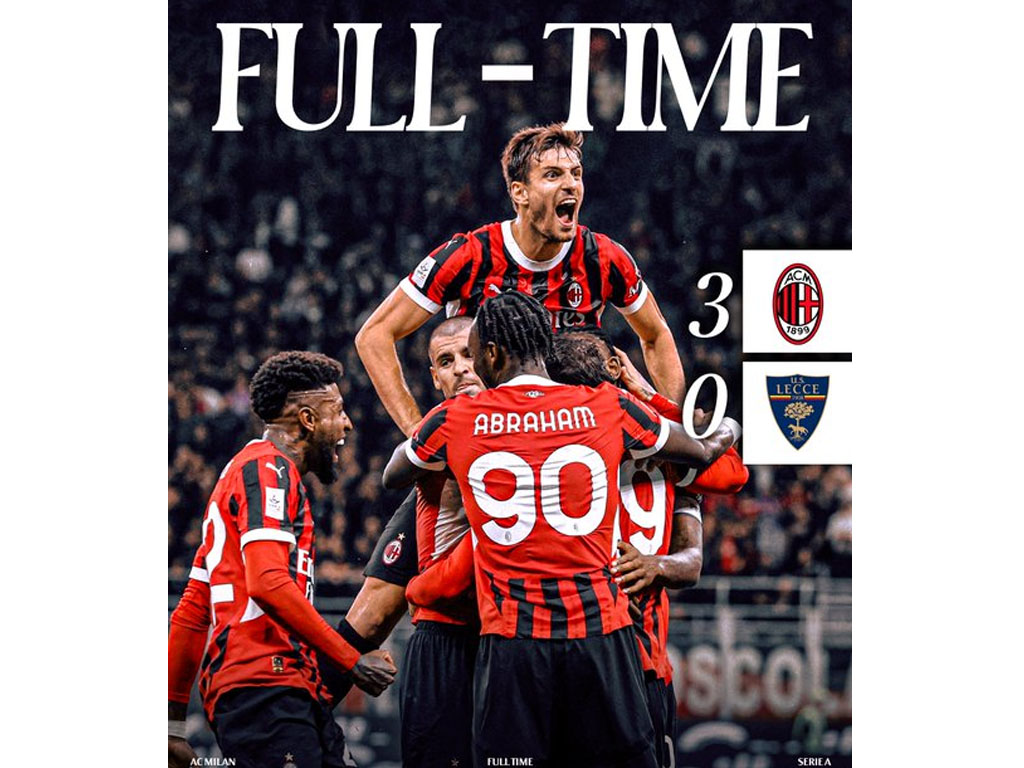 skor akhir Milan vs Lecce