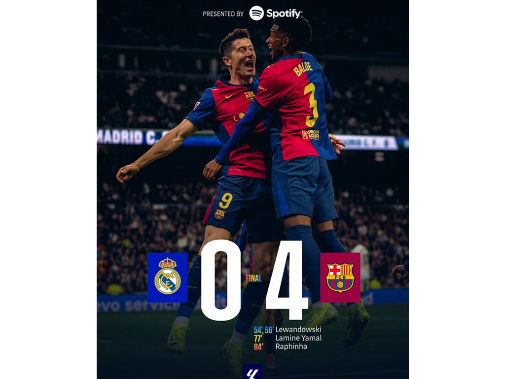 skor akhir Madrid vs Barca