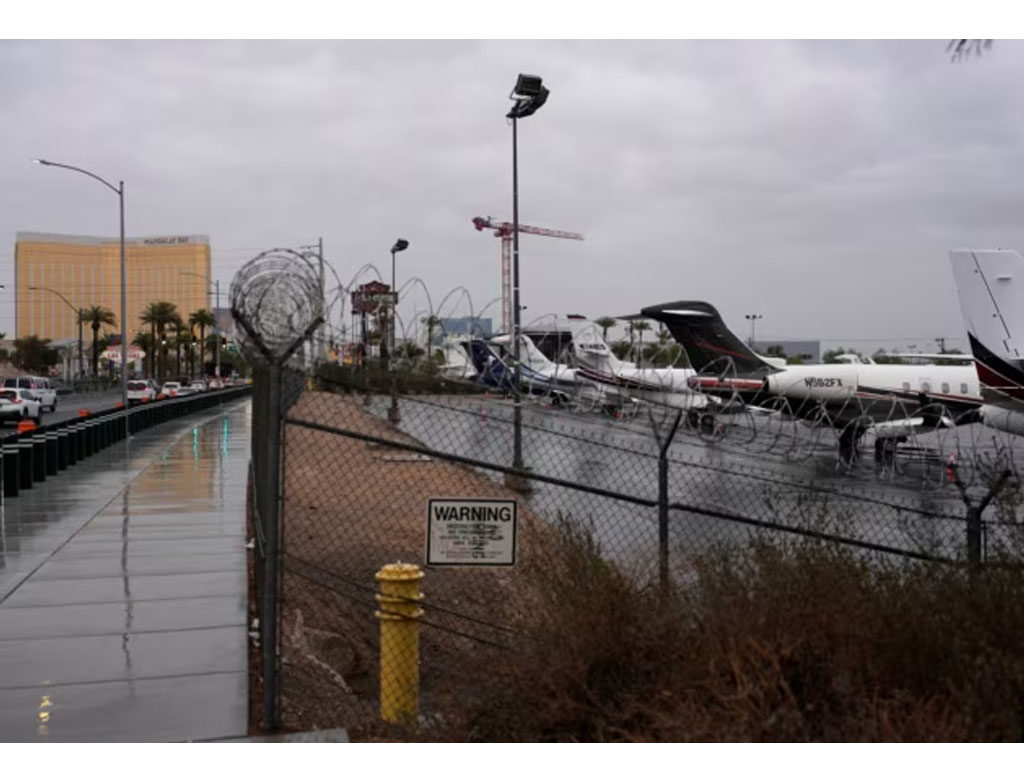 jet pribadi parkir di Las Vegas