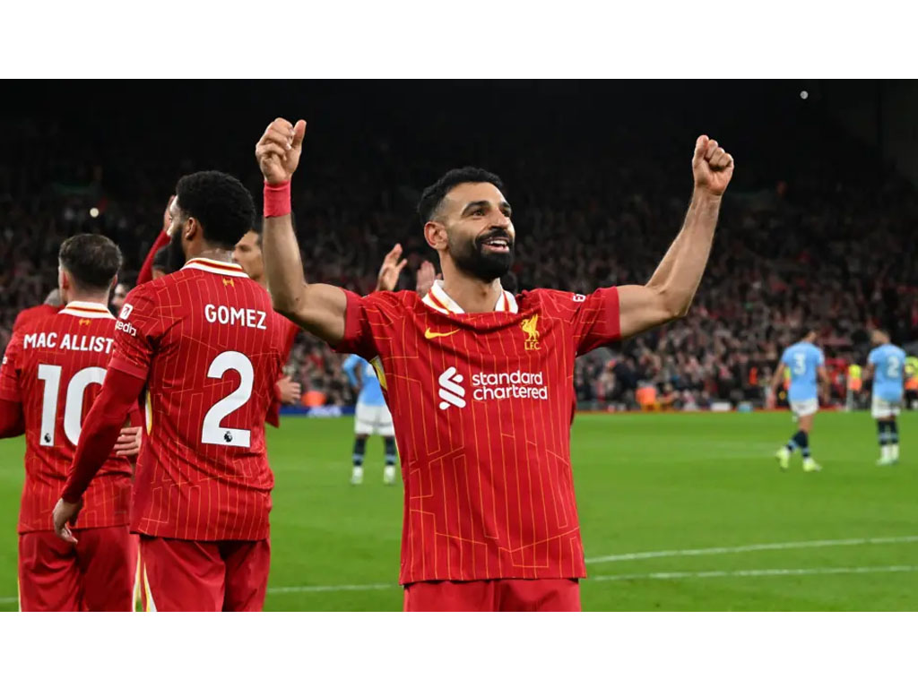 Mo Salah rayakan gol