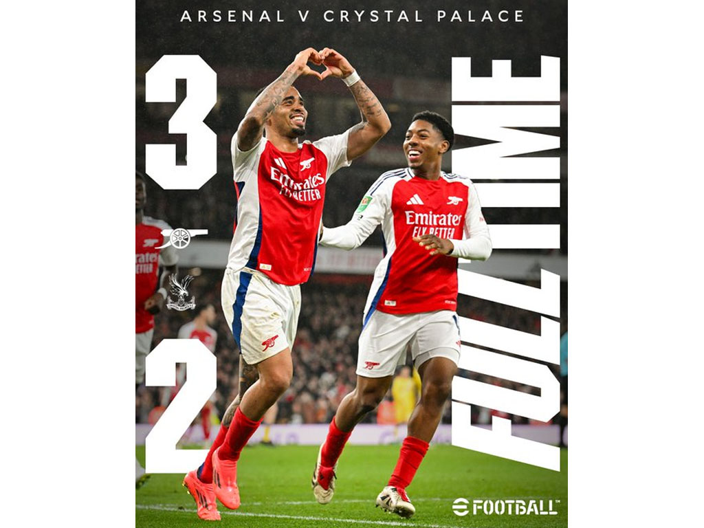 skor akhir Arsenal vs Palace
