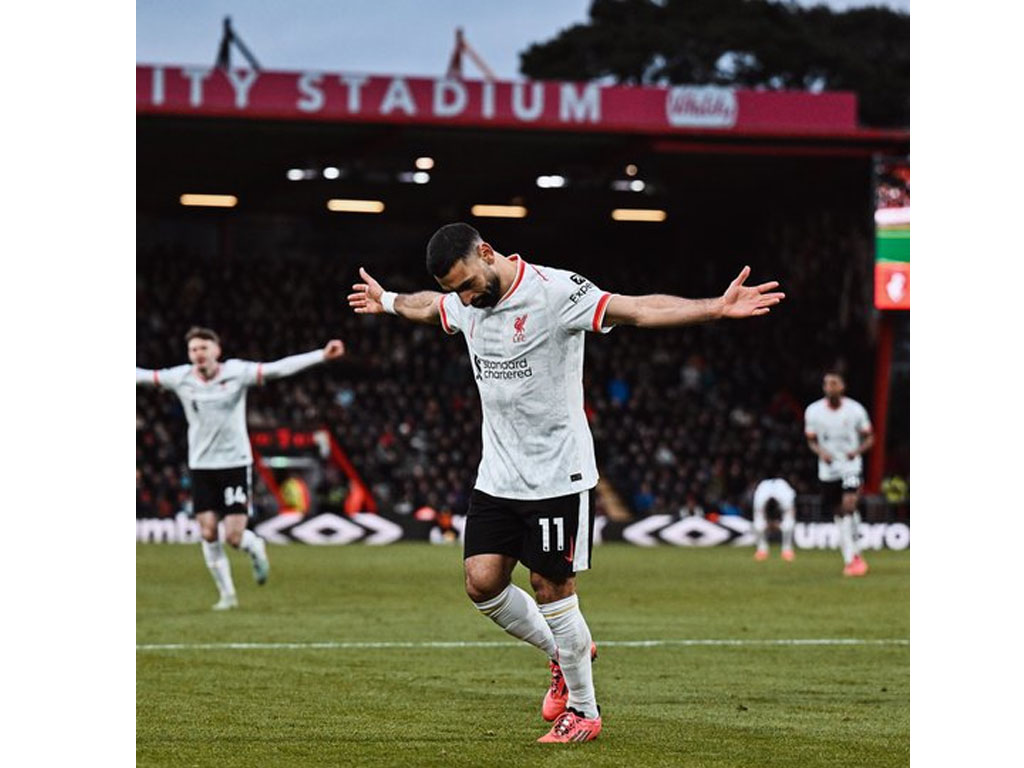 Salah rayakan gol ke gawang bournemouth