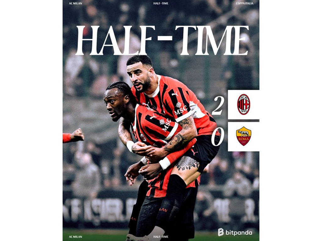 skor turun minum Milan vs Roma