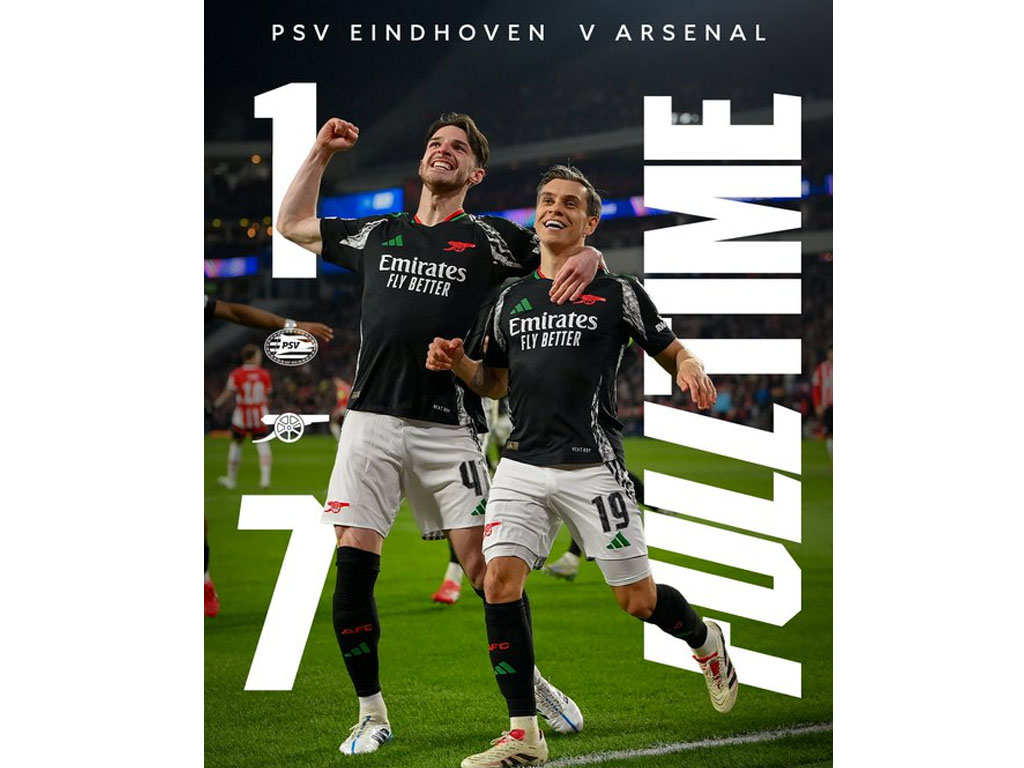 skor akhir PSV vs Arsenal