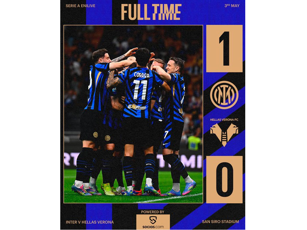 skor akhir Inter vs Verona