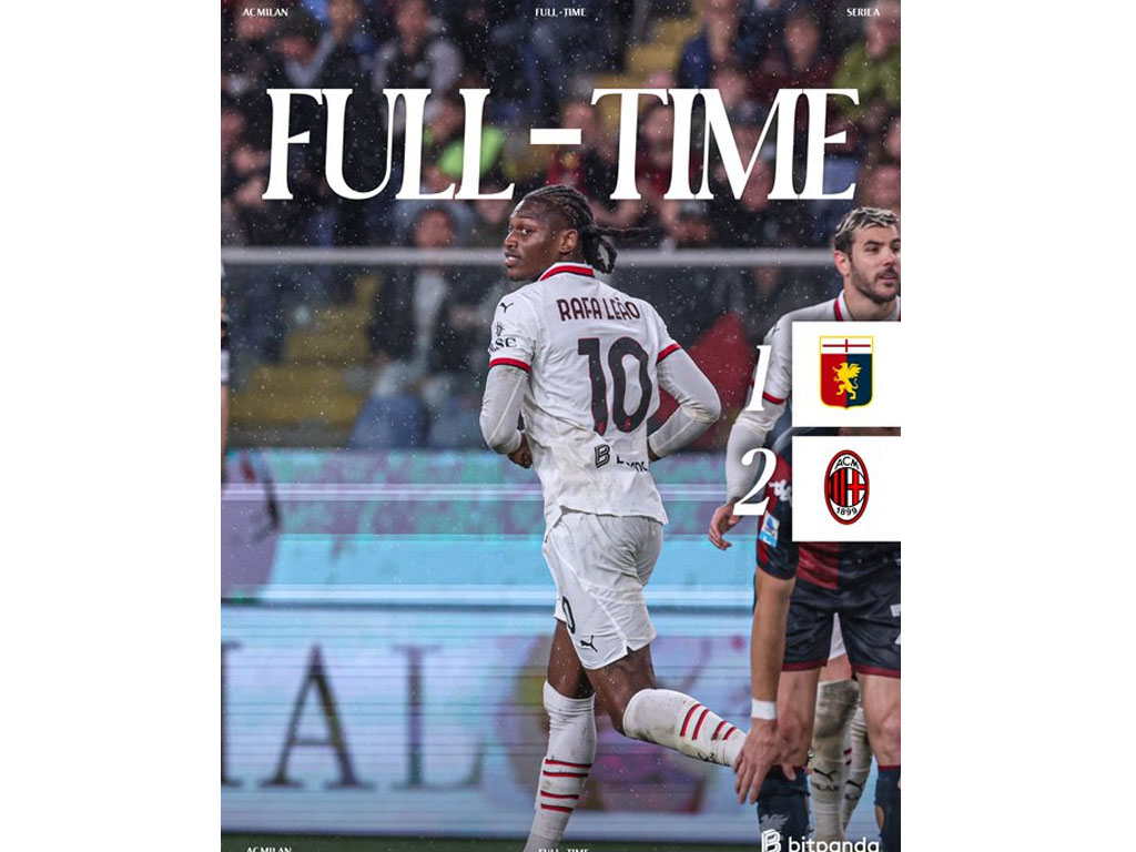 skor akhir Genoa vs Milan